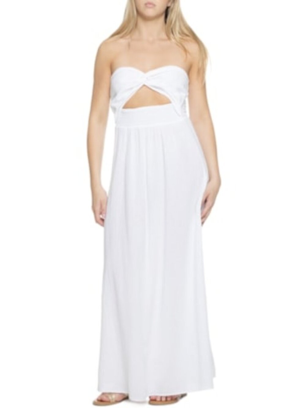 Seaspice Bandeau Maxi Dress White Size M NWT Cutout Resort Summer Dress
